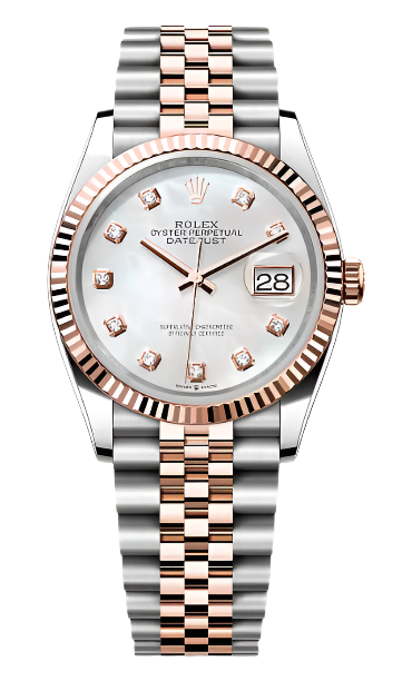 Rolex - Unworn Two Tone Rose Gold Datejust 36mm Mother of Pearl (MOP) Diamond Dial Jubilee Bracelet 126231