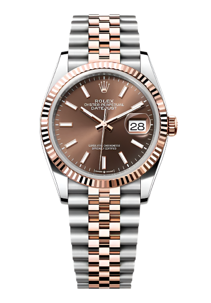 Rolex - Unworn Two Tone Rose Gold Datejust 36mm Chocolate Index Dial Jubilee Bracelet 126231