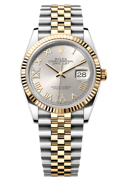 Rolex - Unworn Two Tone Yellow Gold Datejust 36mm Silver Diamond VI Dial Jubilee Bracelet 126233