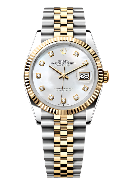 Rolex - Unworn Two Tone Yellow Gold Datejust 36mm Mother of Pearl (MOP) Diamond Dial Jubilee Bracelet 126233