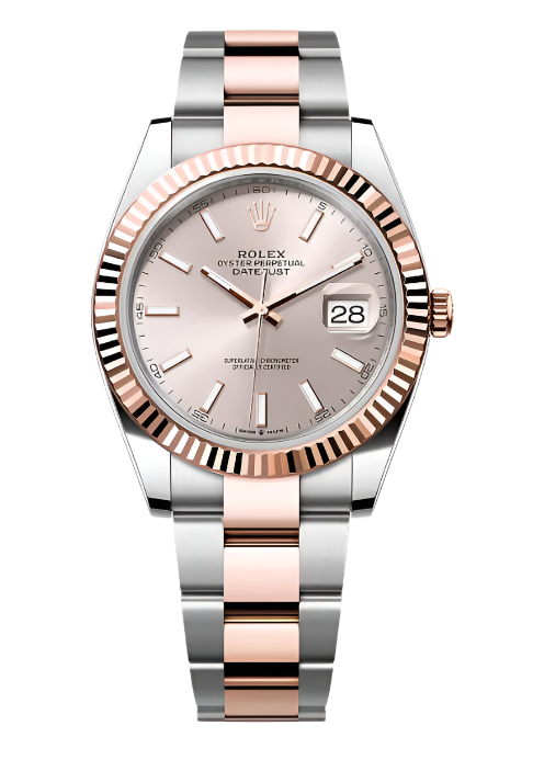 Rolex - Unworn Two Tone Rose Gold Datejust 41mm Sundust Index Dial Oyster Bracelet 126331