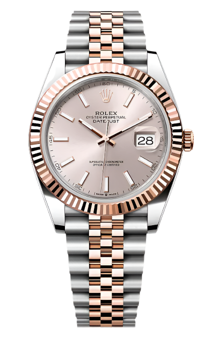 Rolex - Unworn Two Tone Rose Gold Datejust 41mm Sundust Index Dial Jubilee Bracelet 126331