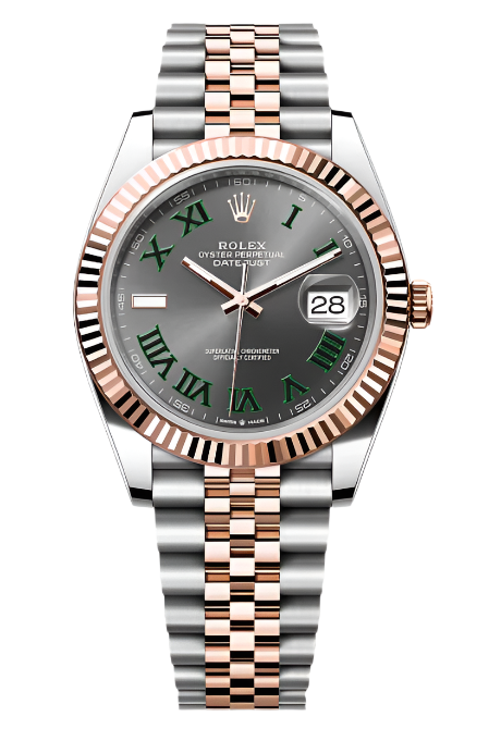 Rolex - Unworn Two Tone Rose Gold Datejust 41mm Wimbledon Roman Dial Jubilee Bracelet 126331