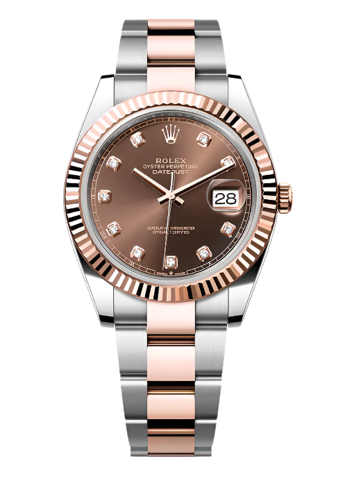 Rolex - Unworn Two Tone Rose Gold Datejust 41mm Chocolate Diamond Dial Oyster Bracelet 126331