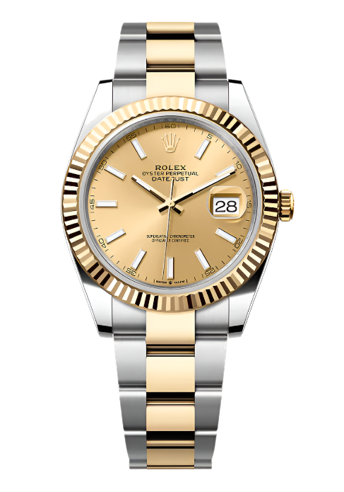 Rolex - Unworn Two Tone Yellow Gold Datejust 41mm Champagne Index Dial Oyster Bracelet 126333