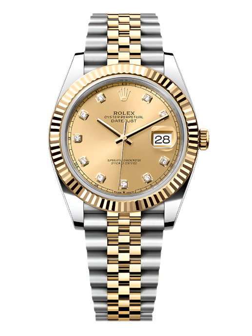 Rolex - Unworn Two Tone Yellow Gold Datejust 41mm Champagne Diamond Dial Jubilee Bracelet 126333