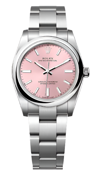 Rolex - Unworn Stainless Steel Oyster Perpetual 34mm Pink Dial 124200