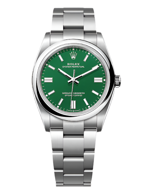 Rolex - Unworn Stainless Steel Oyster Perpetual 36mm Green Dial 126000