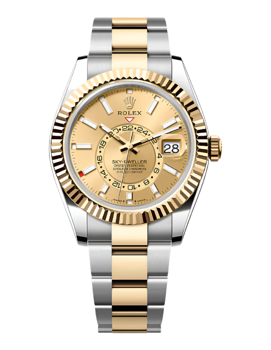 Rolex - Unworn Two Tone Yellow Gold Sky-Dweller Champagne Dial Oyster Bracelet 336933