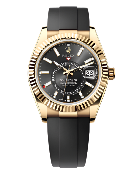 Rolex - Unworn Yellow Gold Sky-Dweller Black Dial Oysterflex 336238