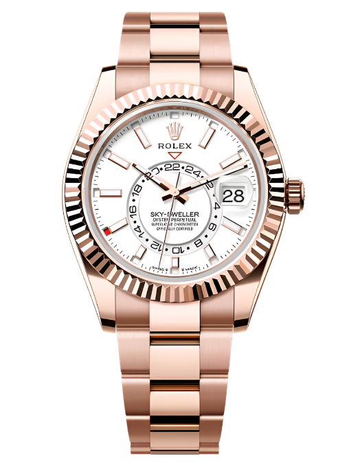 Rolex - Unworn Rose Gold Sky-Dweller White Dial Oyster Bracelet 336935