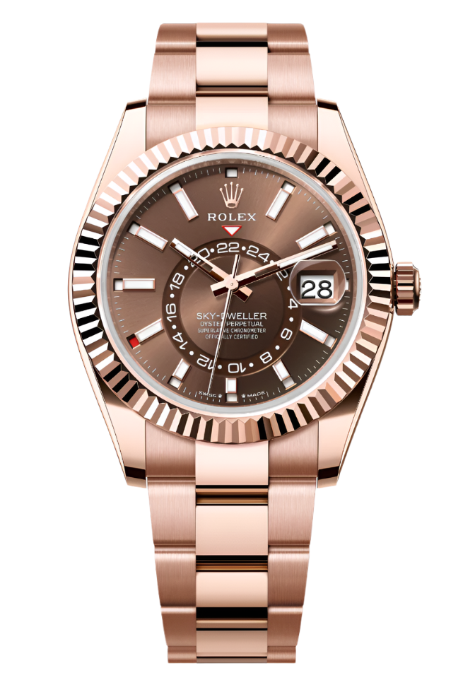 Rolex - Unworn Rose Gold Sky-Dweller Chocolate Dial Oyster Bracelet 336935