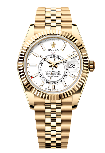 Rolex - Unworn Yellow Gold Sky-Dweller White Dial Jubilee Bracelet 336938