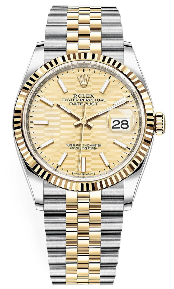 Rolex - Pre-owned Two Tone Yellow Gold Datejust 36mm Fluted Motif Dial 126233