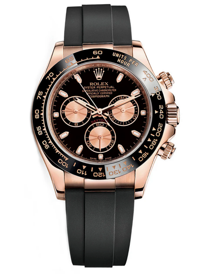 Rolex - Pre-owned Rose Gold Daytona 116515LN Black Dial