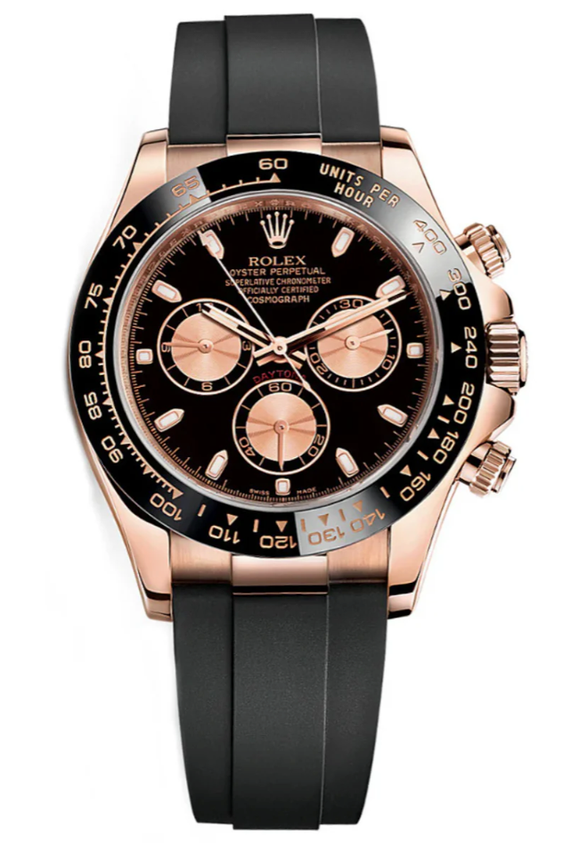 Rolex - Pre-owned Rose Gold Daytona 116515LN Black Dial