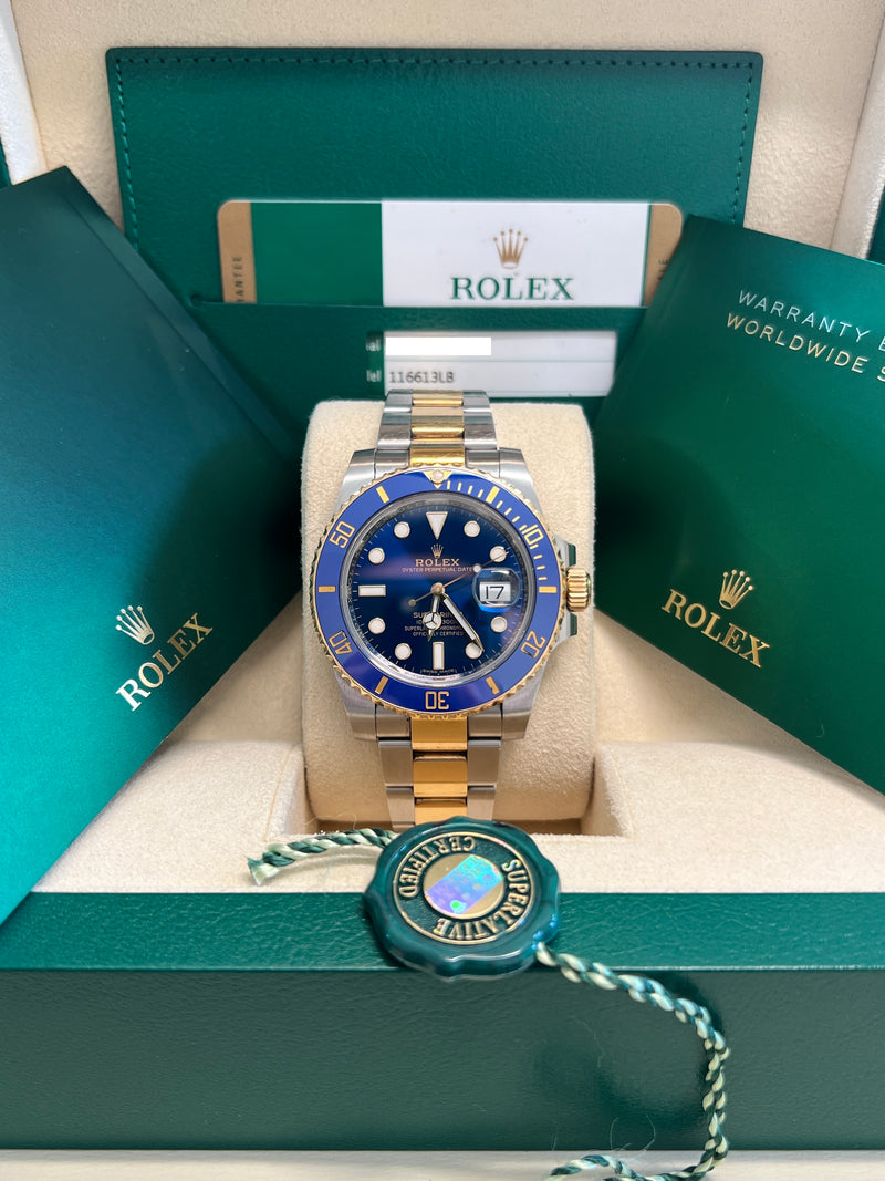 Rolex - Pre-owned Two Tone Yellow Gold Submariner Bluesy 116613LB