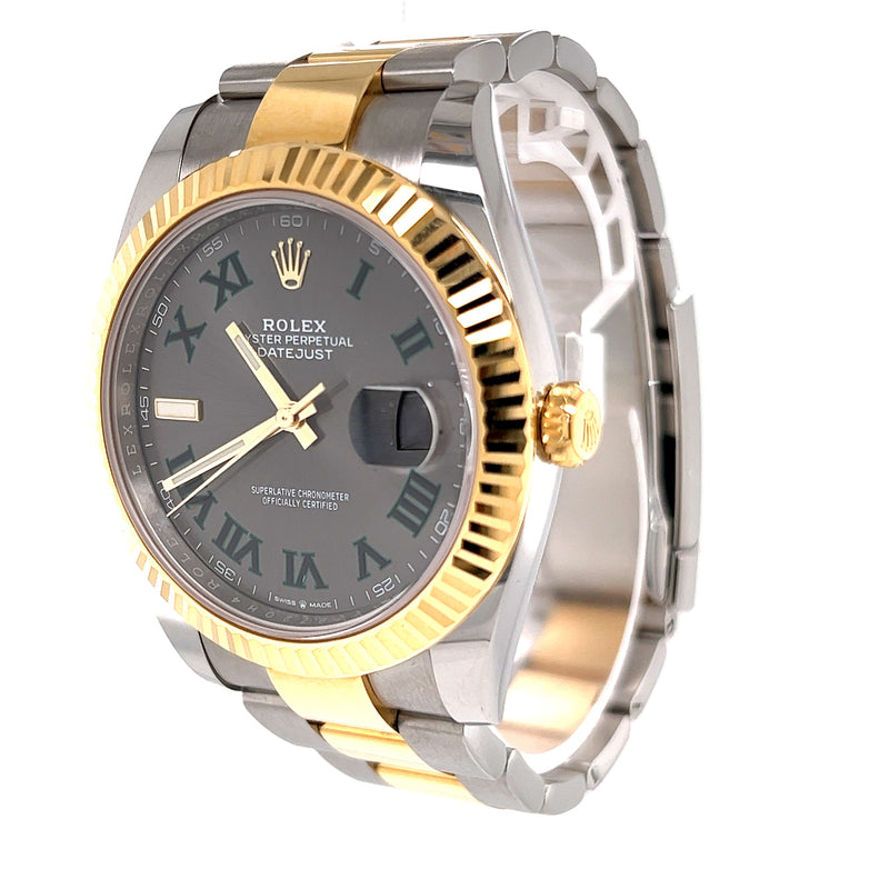 Rolex - Pre-owned Two Tone Yellow Gold Datejust 41mm Wimbledon 126333