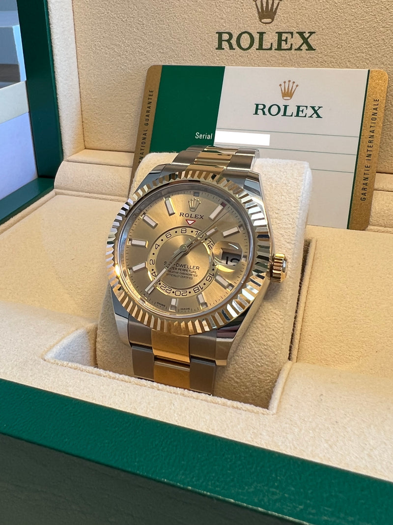 Rolex - Pre-owned Two Tone Sky-Dweller Champagne Dial 326933