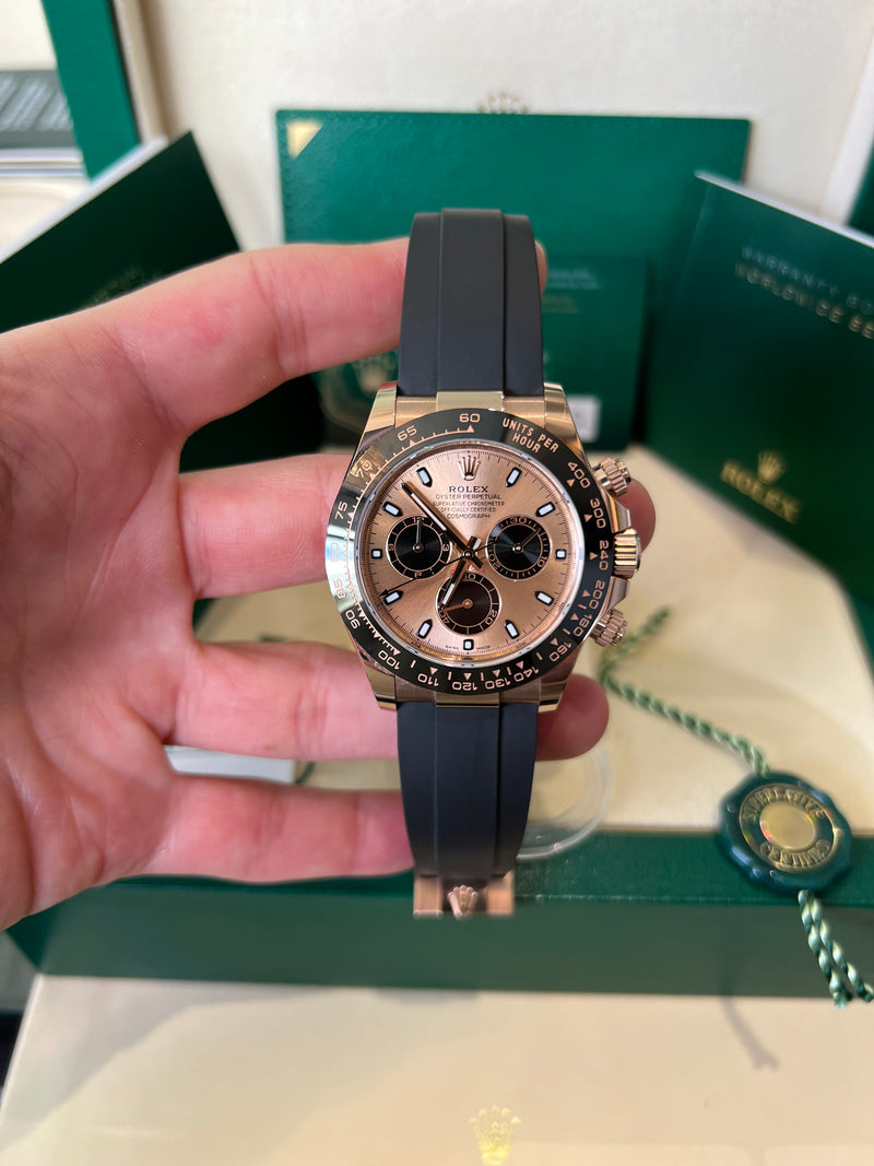 Rolex Pre owned Rose Gold Daytona 116515LN Pink Dial David and