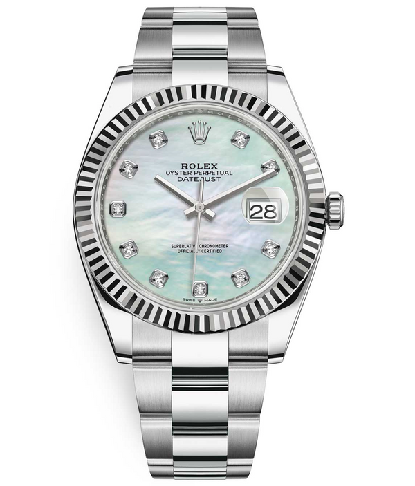 Rolex - Unworn Datejust 41mm Mother of Pearl (MOP) Diamond Dial Oyster Bracelet 126334